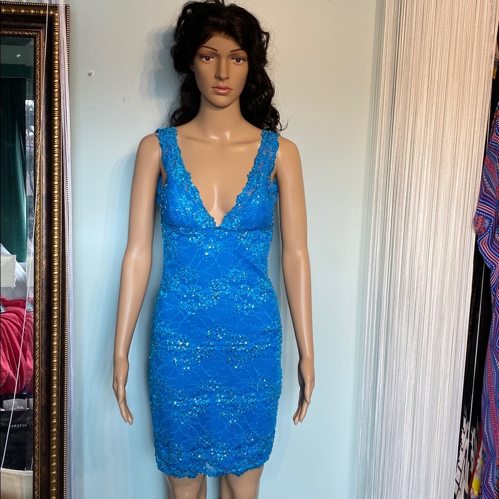Marciano Beaded Sequins Lace Dress NWOT